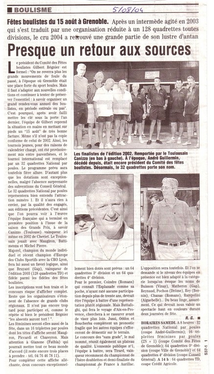 Résultats sportifs 2004