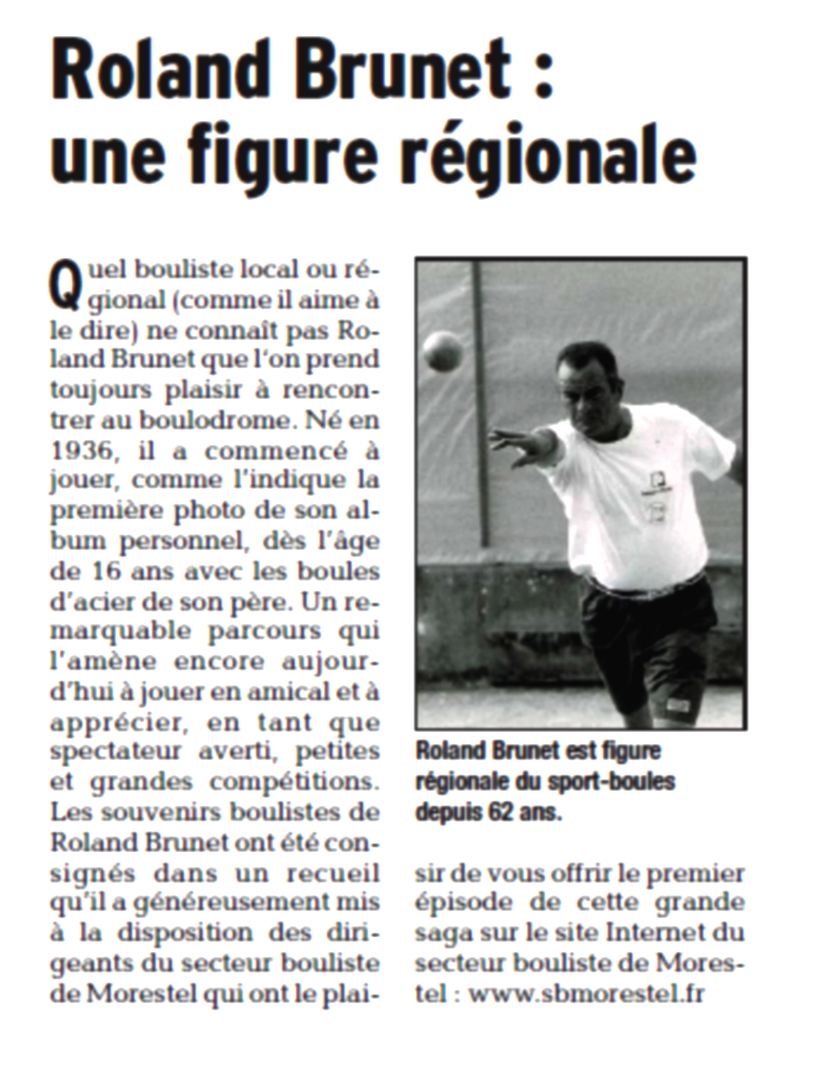 ARTICLES DE PRESSES Roland BRUNET.
