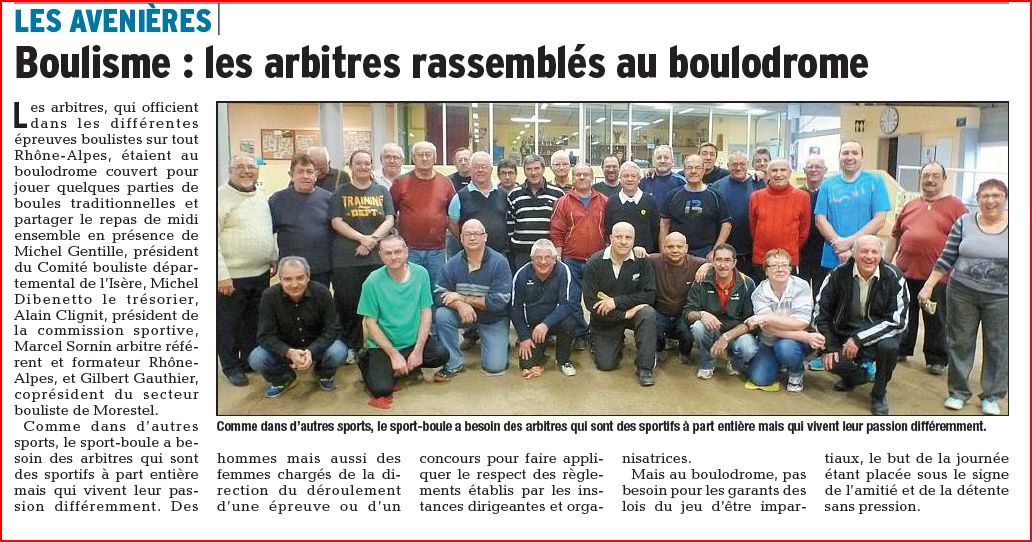 JOURNEE DES ARBITRES AUX AVENIERES