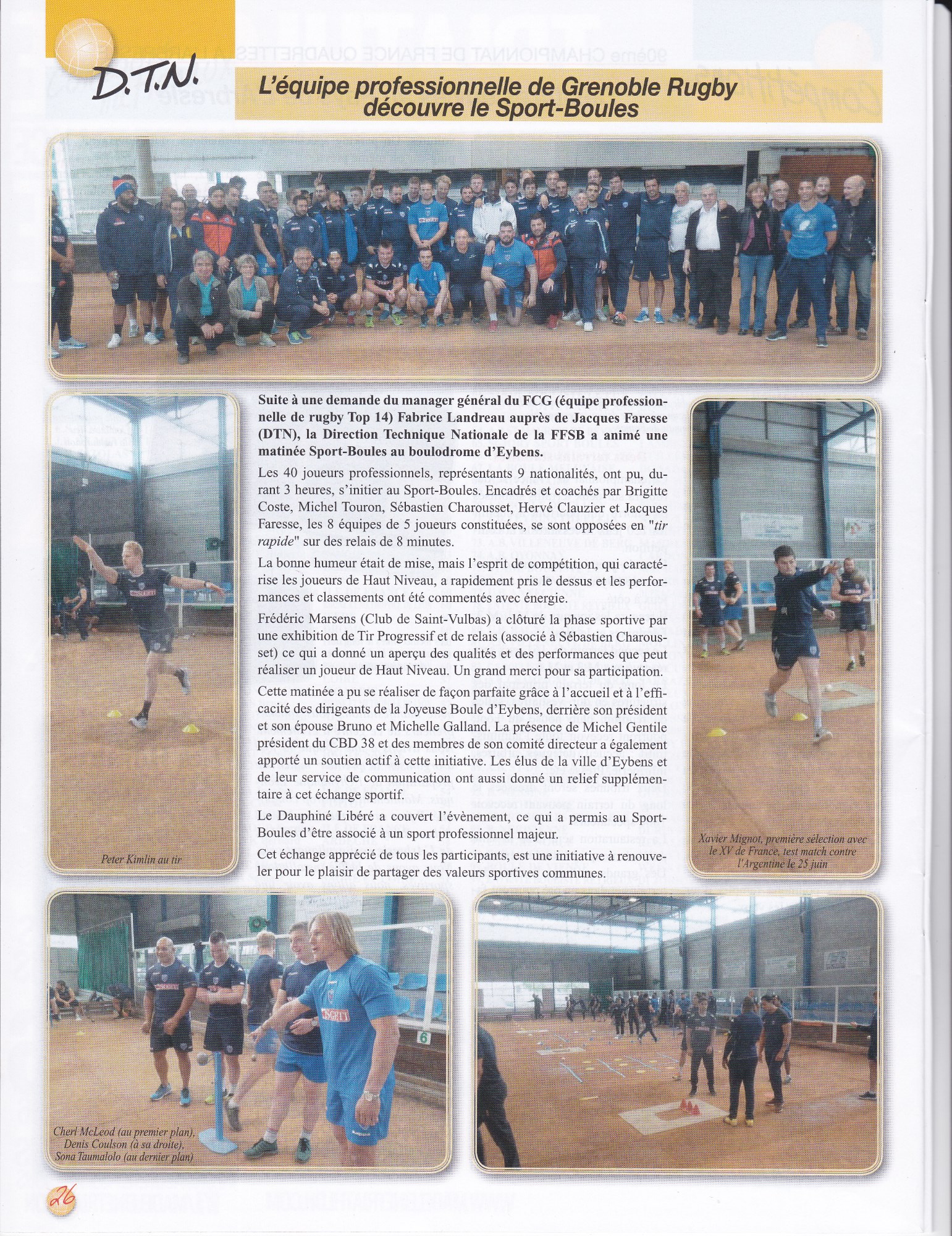 Le FCG Rugby à la découverte du Sport Boules à Eybens