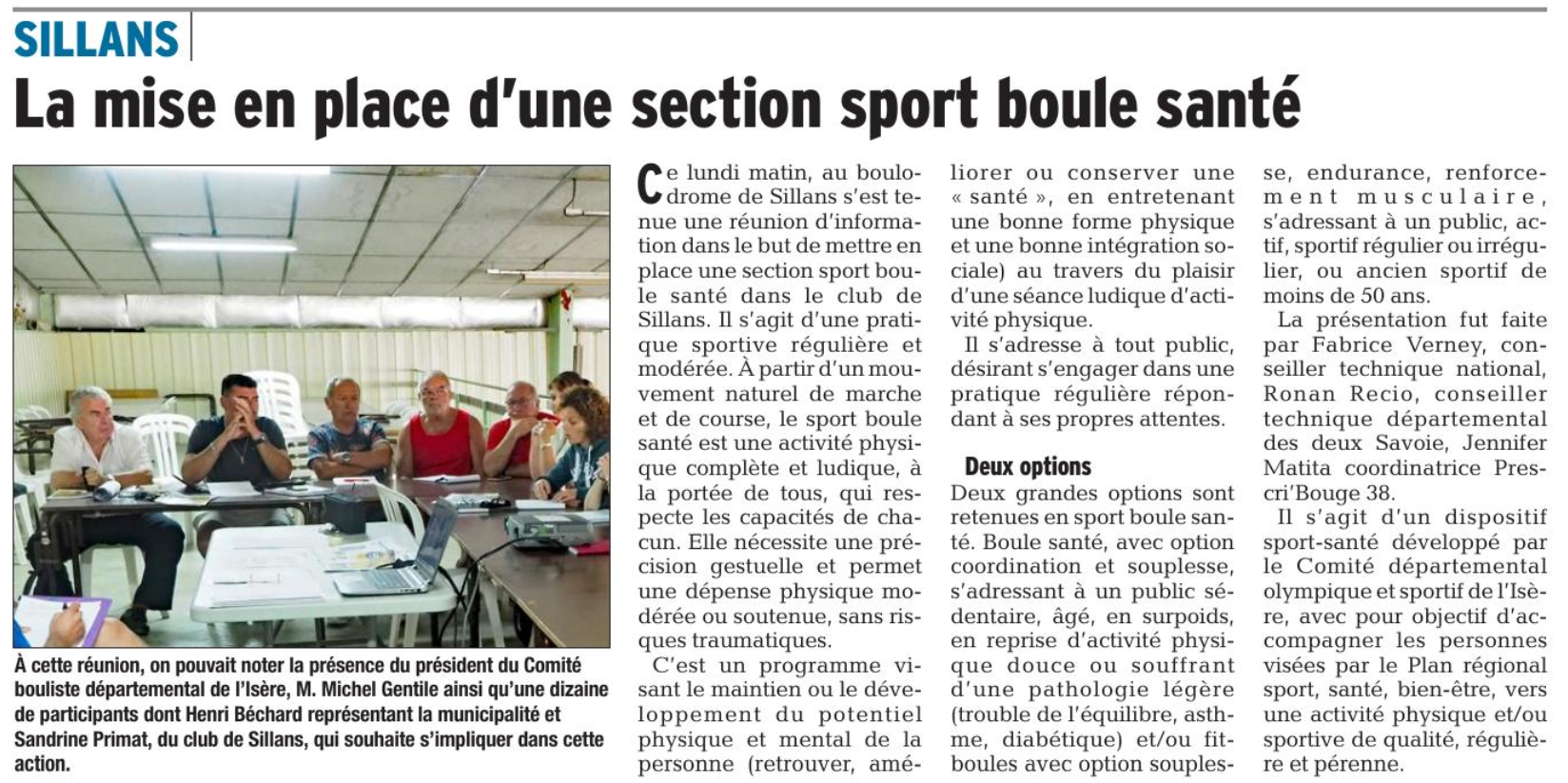 Sillans / Section Sport Boules santé