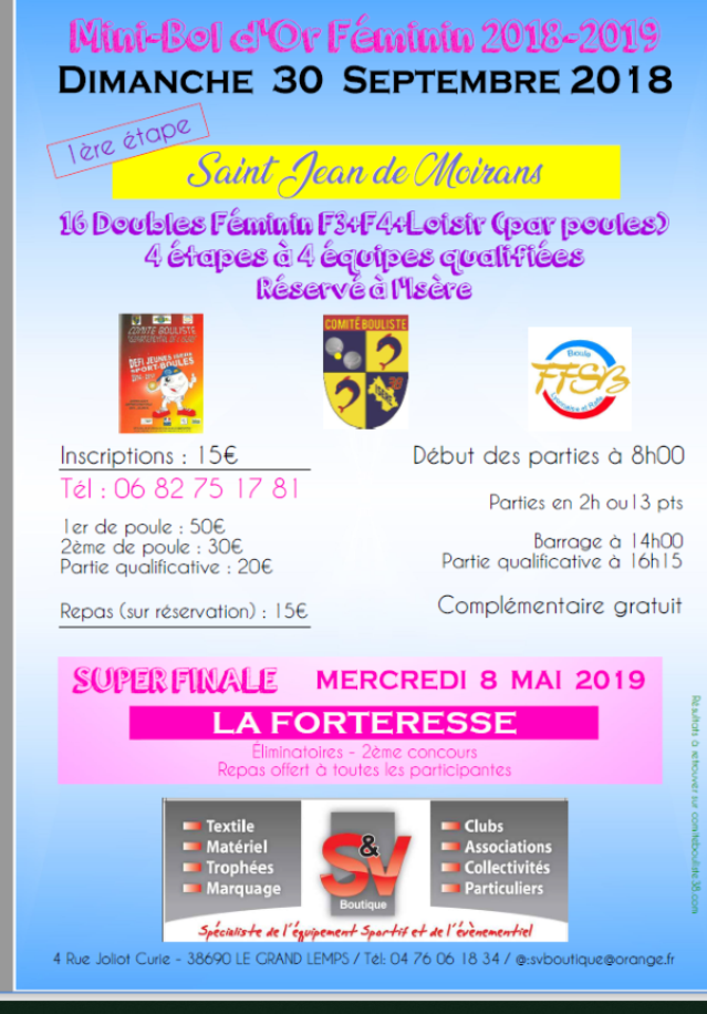 Mini bol d&rsquo;or féminin  2019