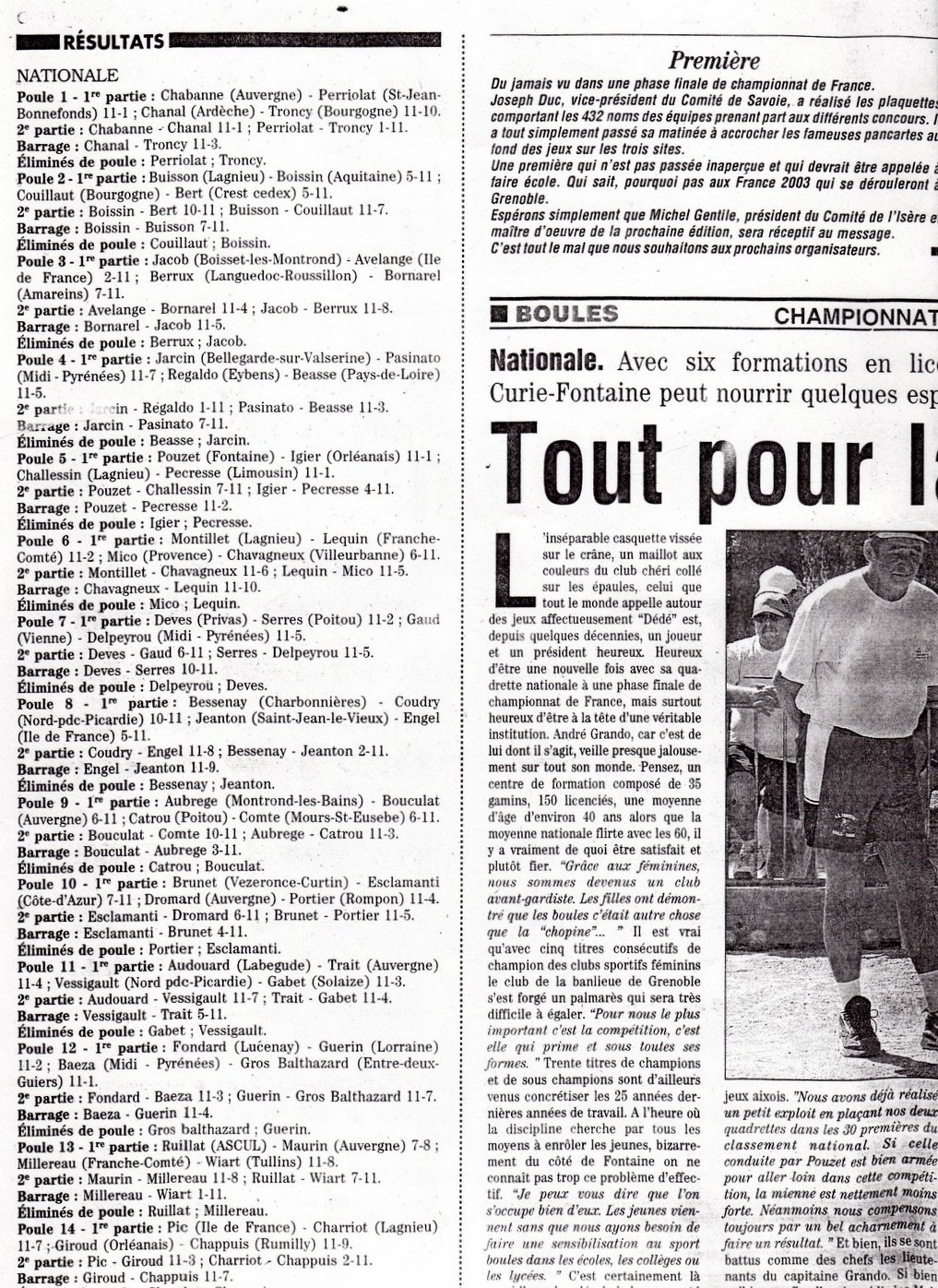 Championnat de France à Aix les Bains.