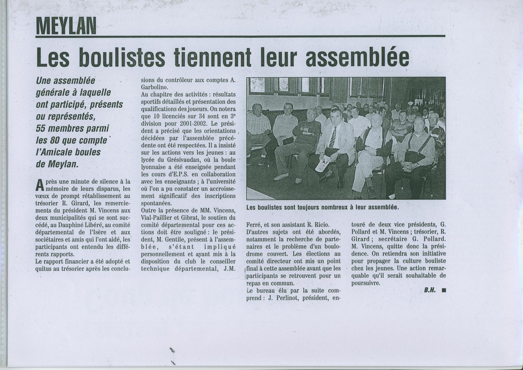 Quelques assemblées générales en Isère.