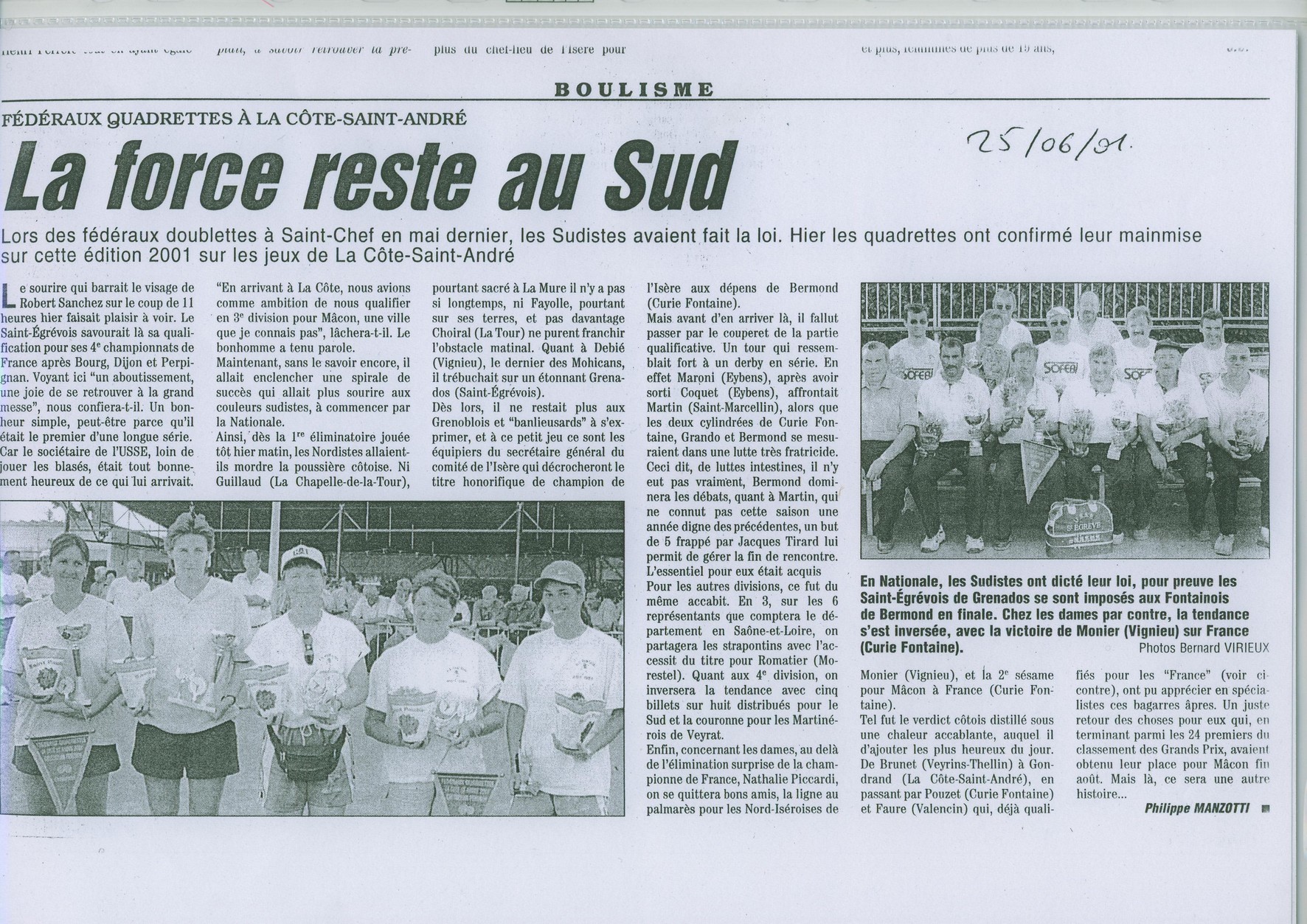 2001 Fédéraux Quadrettes à Grenoble.