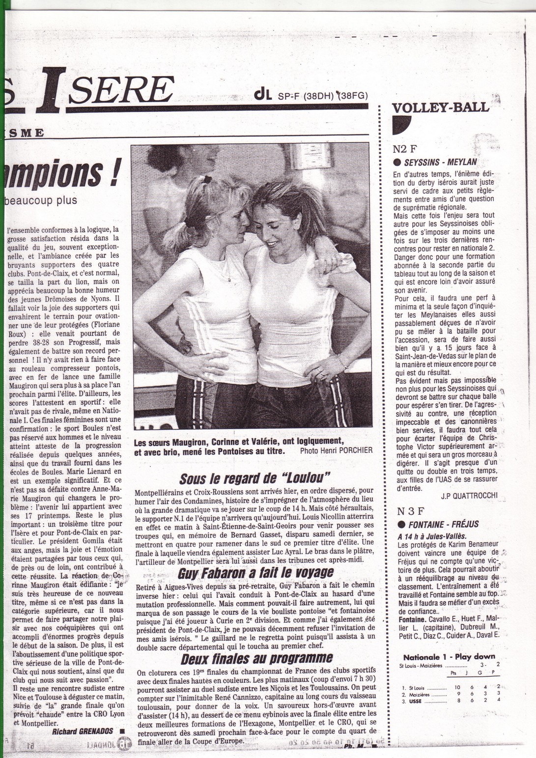 2001.Finales des clubs à Eybens.