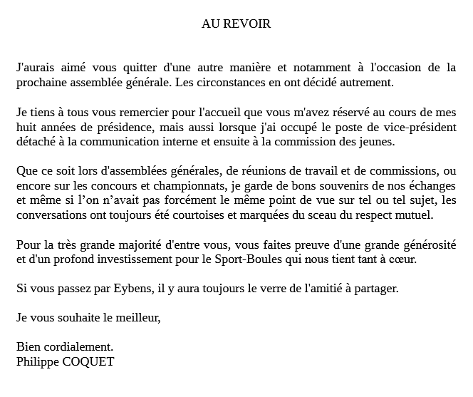 Message Philippe Coquet