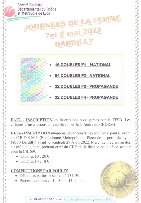 Journées de la Femme 7-8 Mai 2022 !