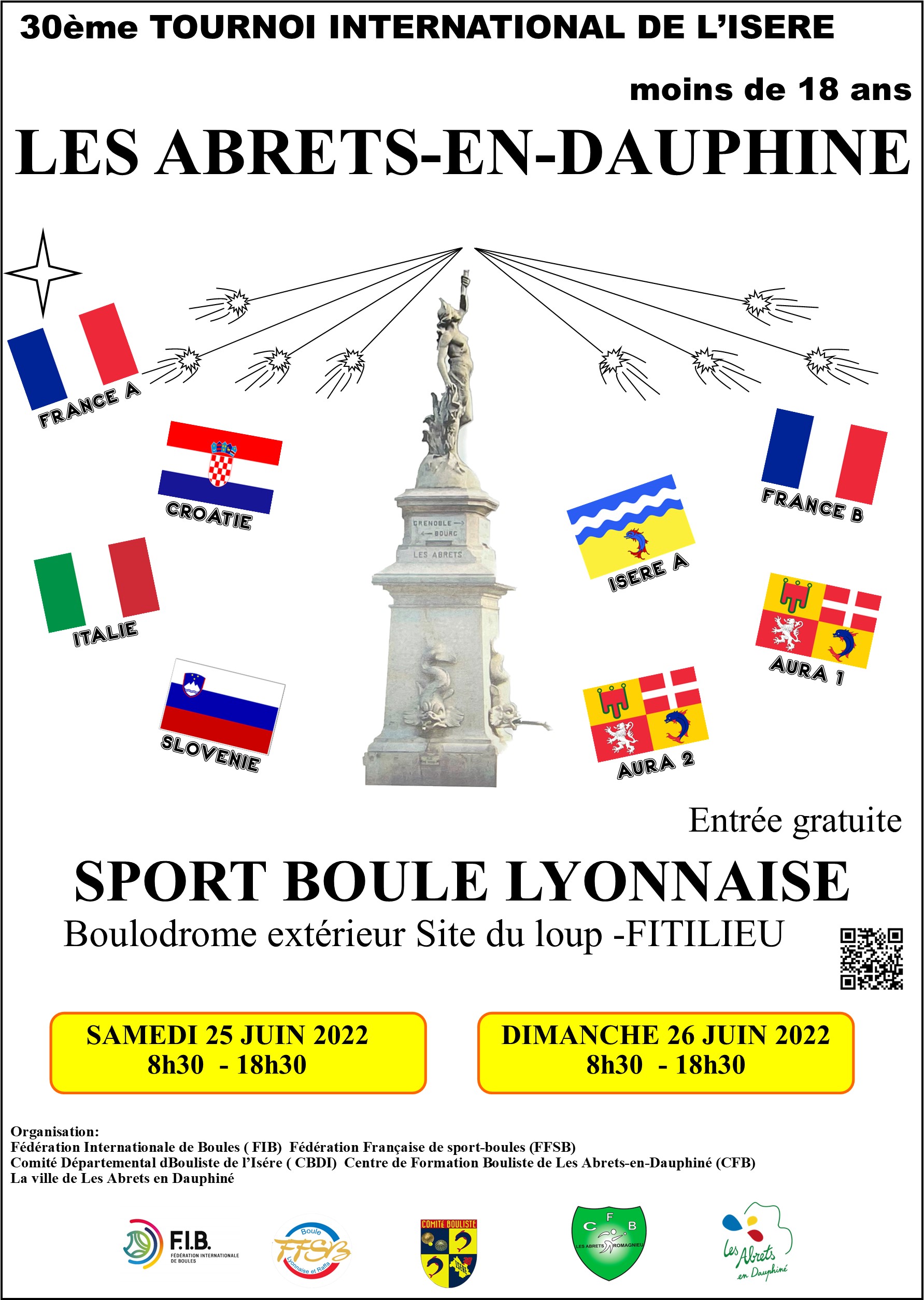 [Tournoi International Jeunes 2022] 25-26 Juin aux Abrets en Dauphiné !
