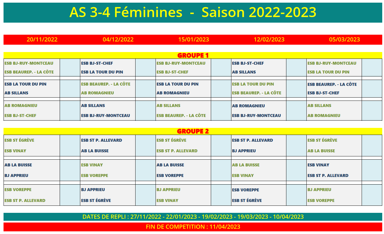 [AS F3-F4 2022-2023] Le Tirage 2022-2023 !